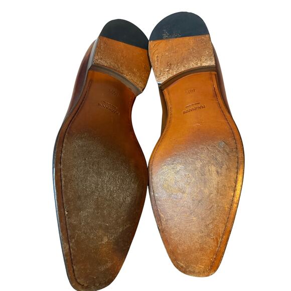 Magnanni Leyton Cap-Toe Oxford Dress Shoes Mens 10.5 Brown Cognac Leather Brogue
